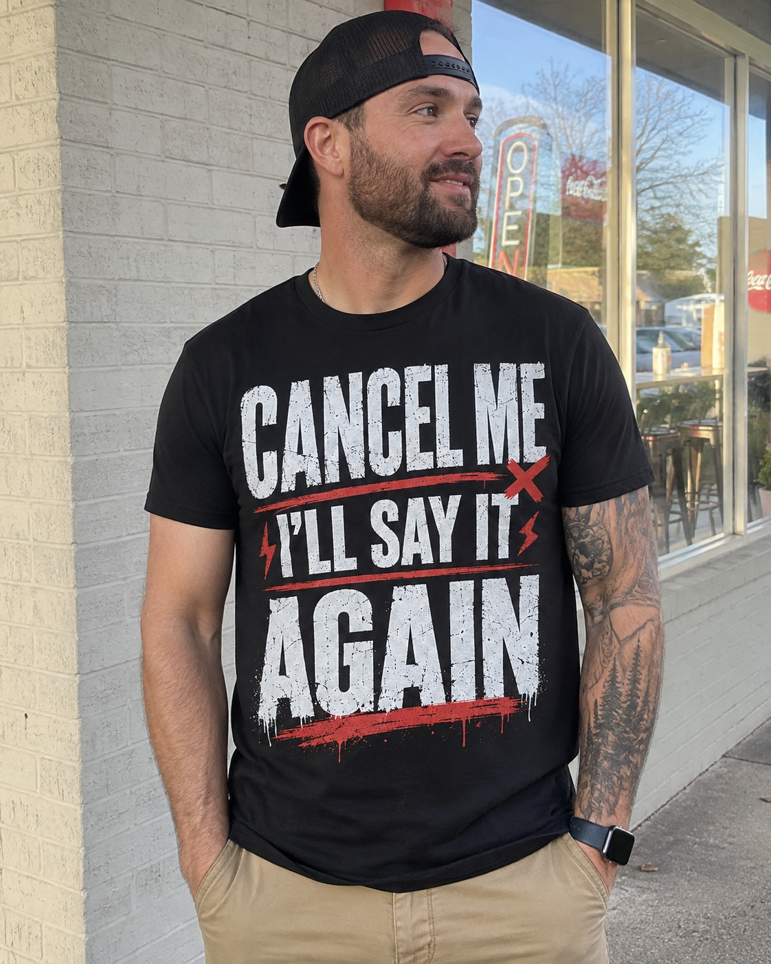 Cancel Me I’ll Say It Again Bold Statement Graphic T-Shirt