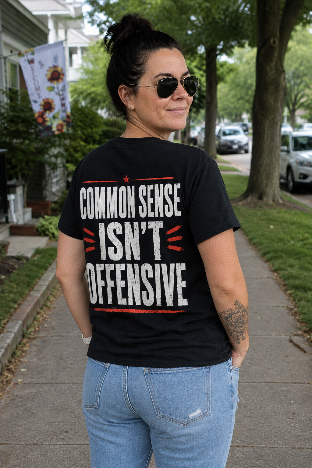 Common Sense Isn’t Offensive – Funny Sarcastic Graphic T-Shirt