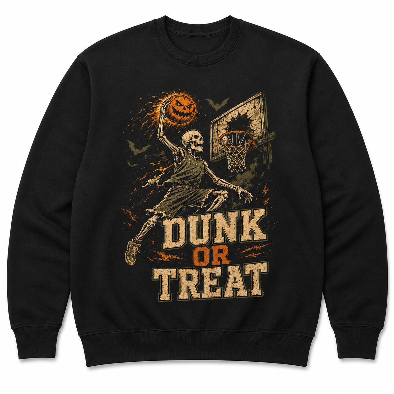 Dunk or Treat Basketball Halloween Skeleton Shirt