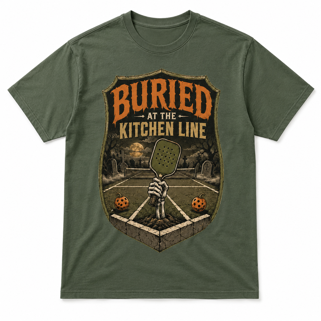 Buried at the Kitchen Line Pickleball Halloween Shirt