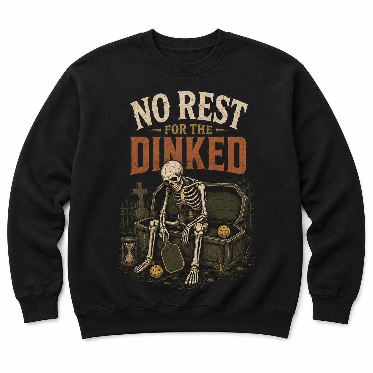No Rest for the Dinked Pickleball Halloween Skeleton Shirt