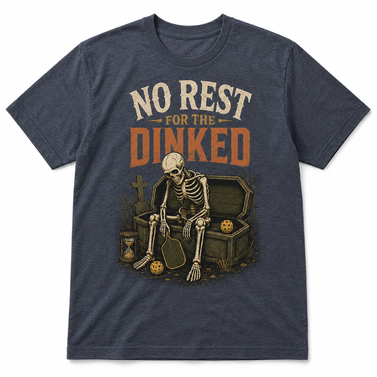No Rest for the Dinked Pickleball Halloween Skeleton Shirt