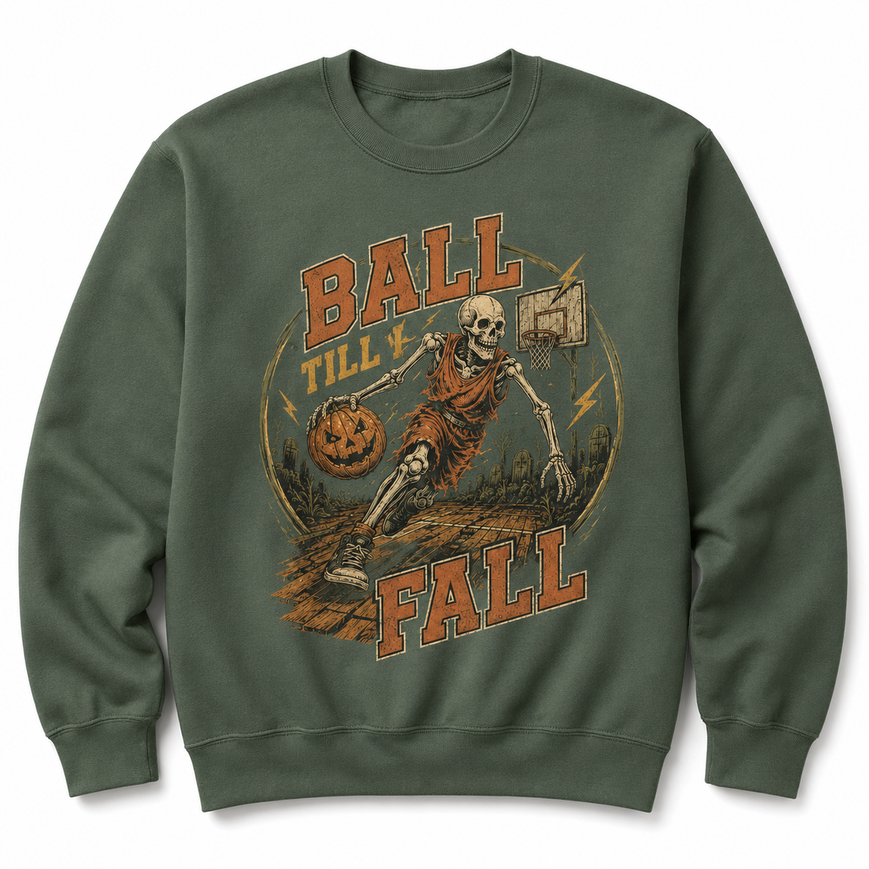 Ball Till I Fall Basketball Halloween Skeleton Shirt