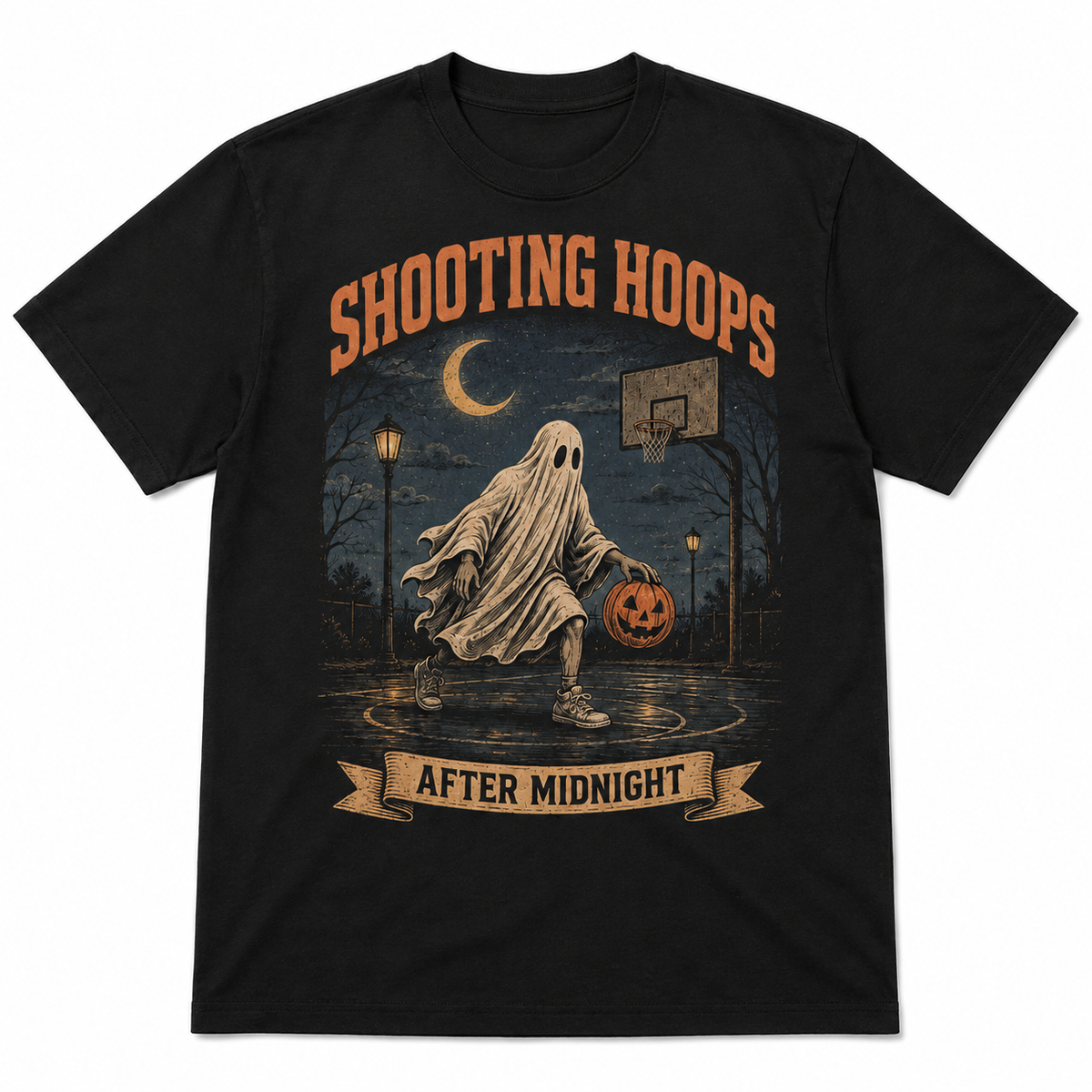 Shooting Hoops After Midnight Basketball Halloween Shirt