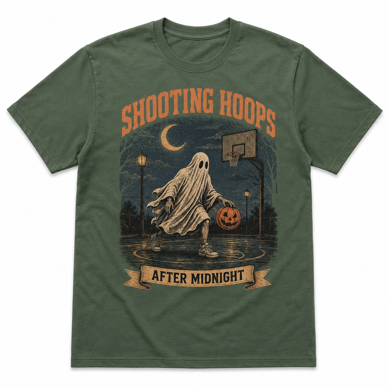 Shooting Hoops After Midnight Basketball Halloween Shirt