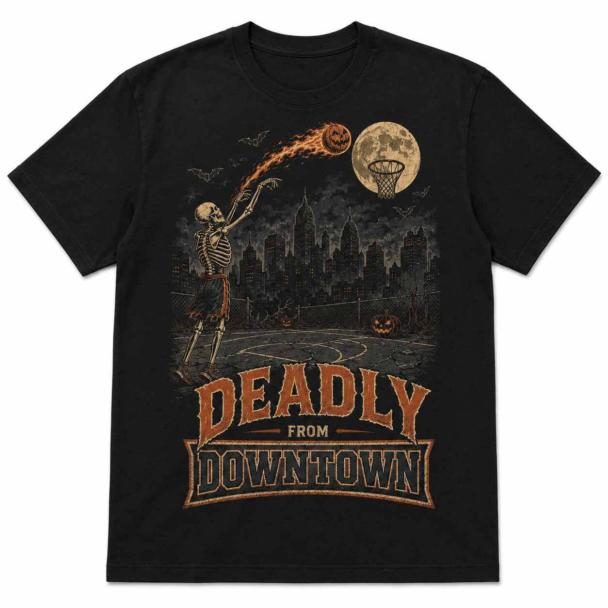 Deadly From Downtown Basketball Halloween Shirt