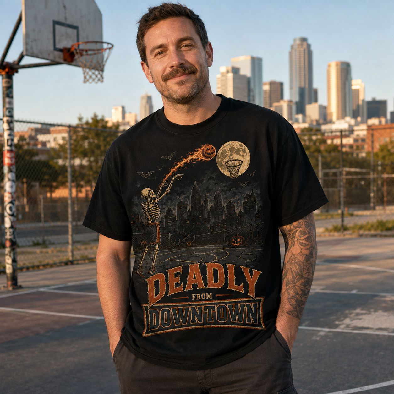 Deadly From Downtown Basketball Halloween Shirt