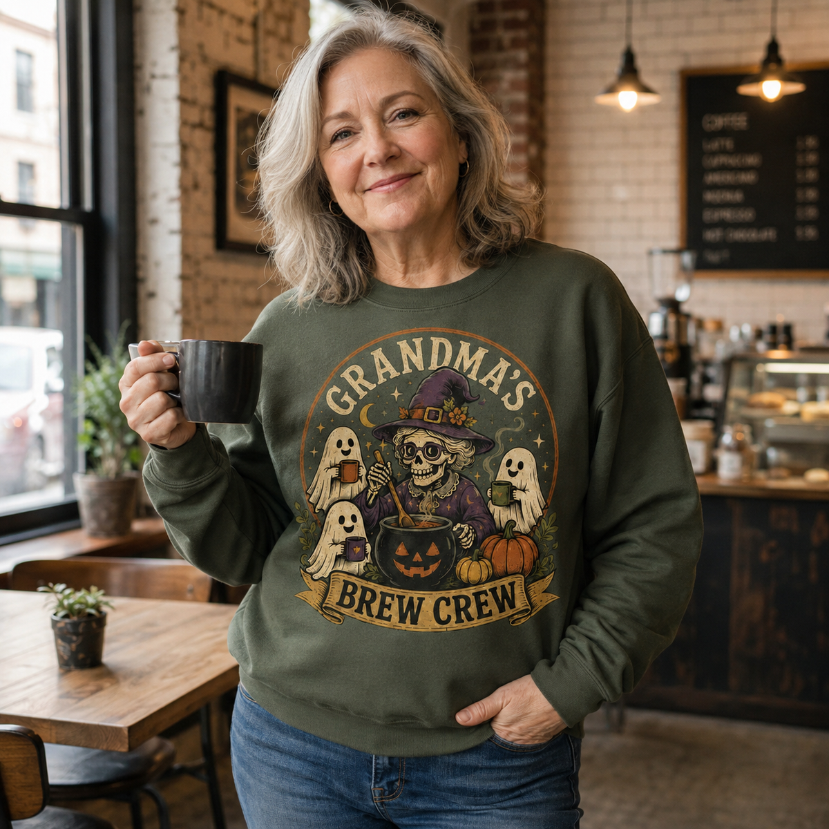 Grandma’s Brew Crew Halloween Witch Shirt