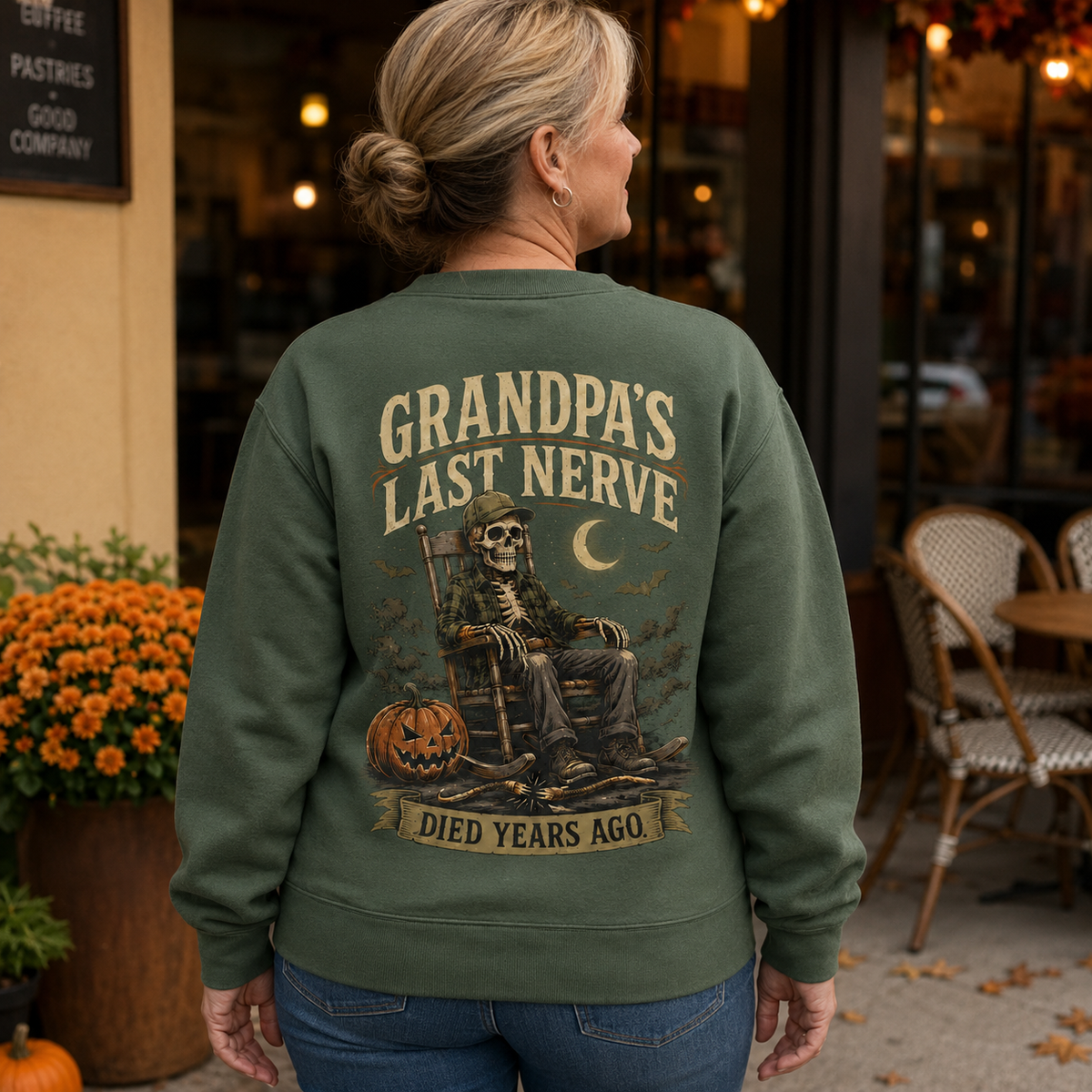 Grandpa’s Last Nerve Died Years Ago Halloween Skeleton Shirt