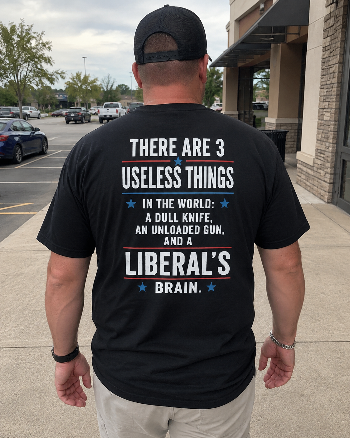 3 Useless Things Liberal’s Brain Funny Political T-Shirt