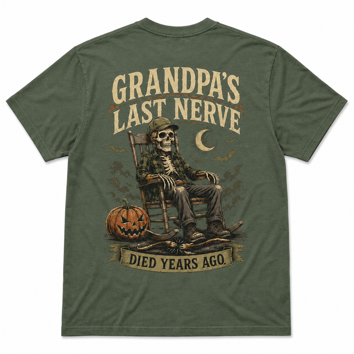 Grandpa’s Last Nerve Died Years Ago Halloween Skeleton Shirt